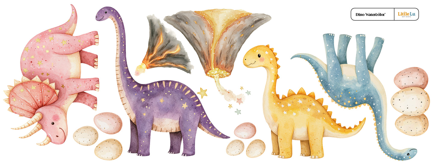 Adesivo de Parede - Dino Watercolors