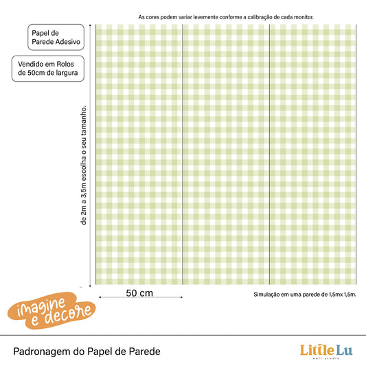 Papel de Parede Adesivo - Checkered Green