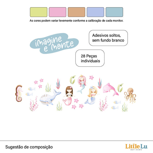 Kit Cenário - Sereias no fundo do mar