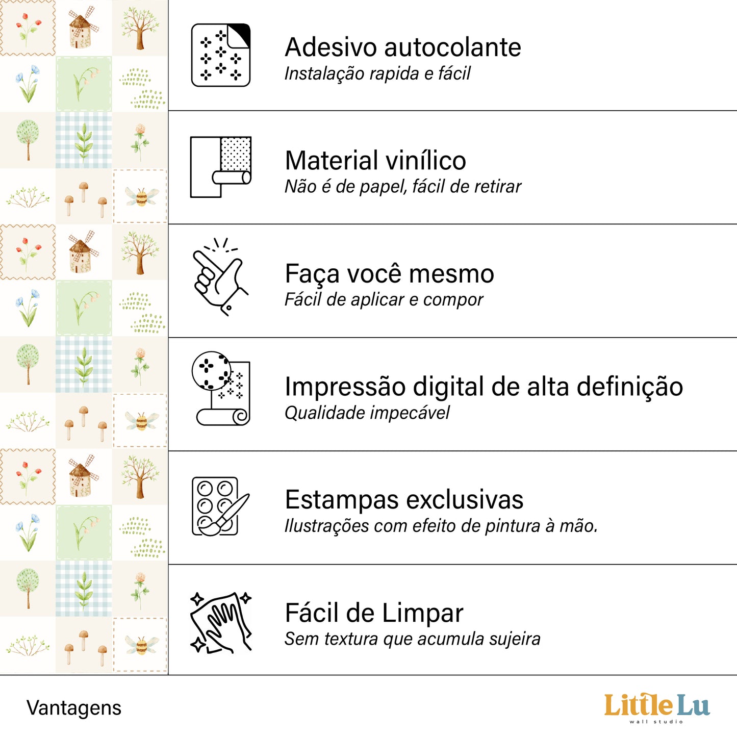 Papel de Parede Adesivo - Litte House Checkered