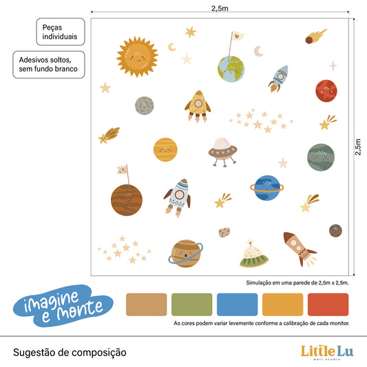 Adesivo de Parede Infantil - Space Explorer