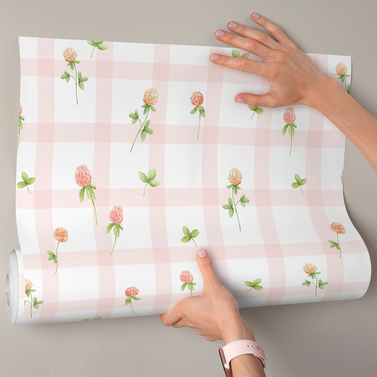 Papel de Parede Adesivo - Checkered Flower