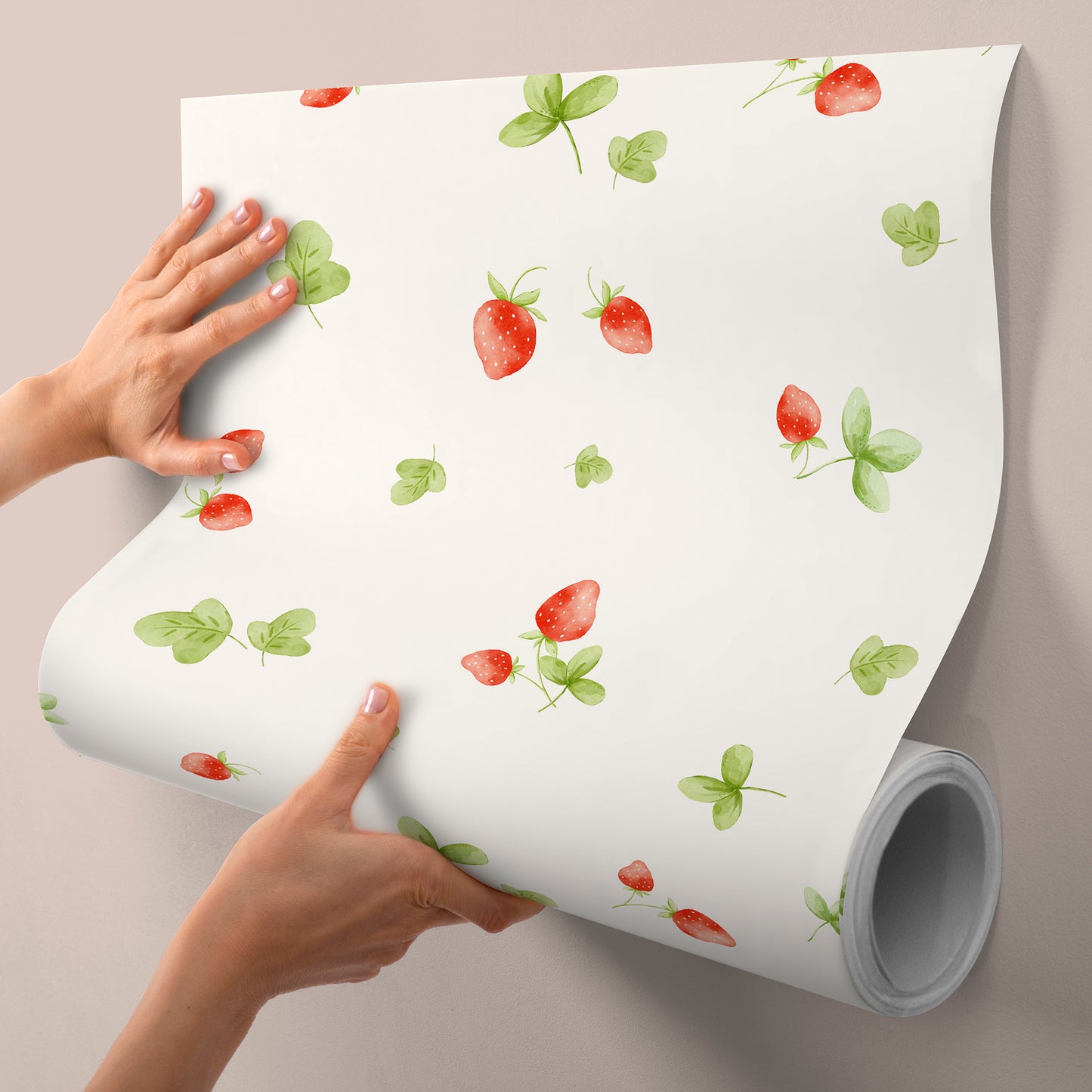 Papel de Parede Adesivo - Strawberry Farm