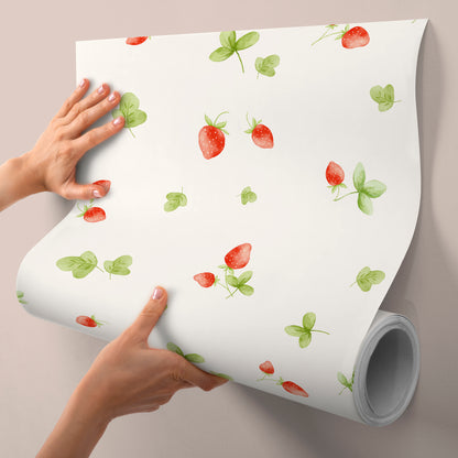 Papel de Parede Adesivo - Strawberry Farm