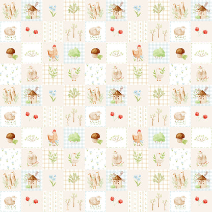 Papel de Parede Adesivo - Little Farm Chekered