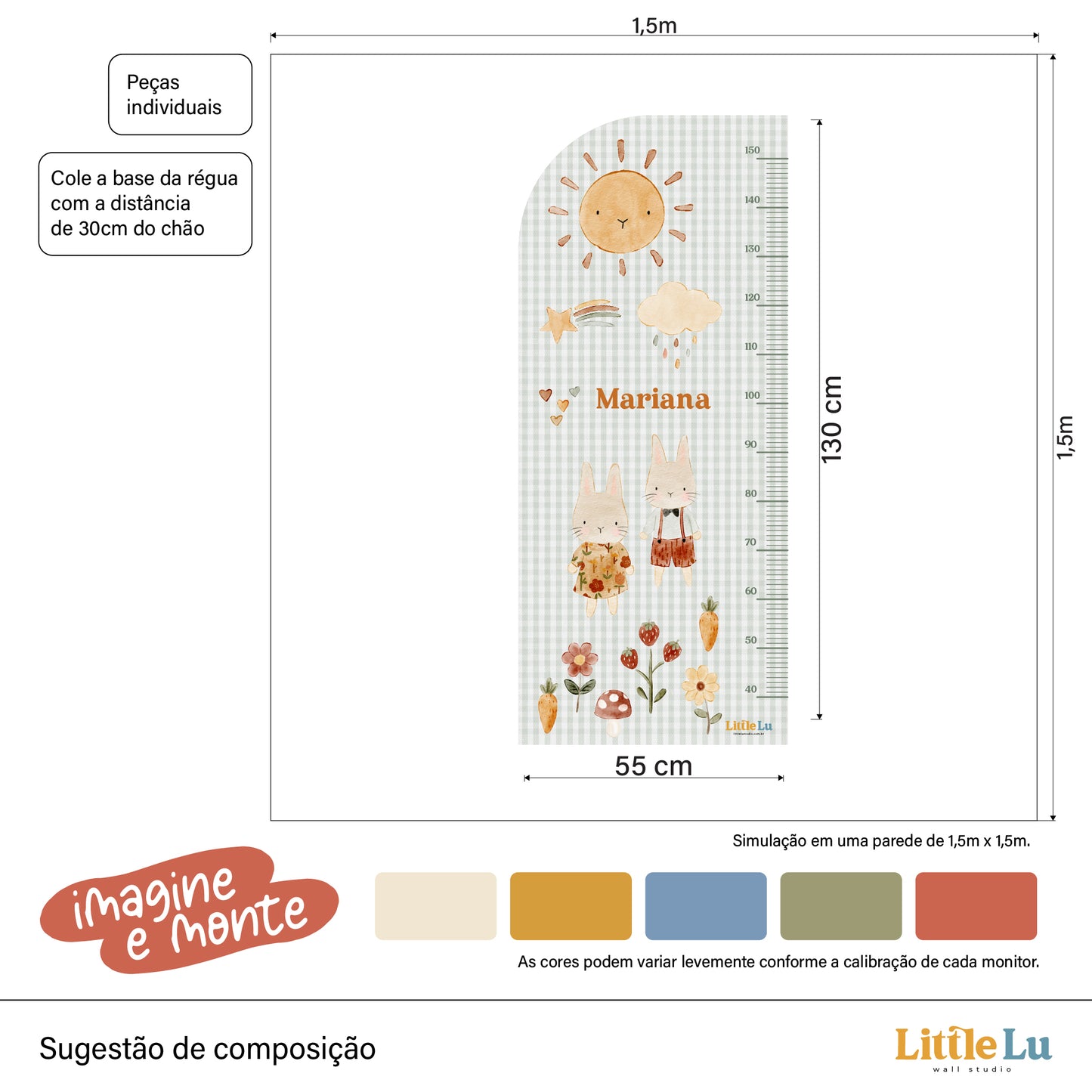 Régua de Crescimento - Bunny Tales