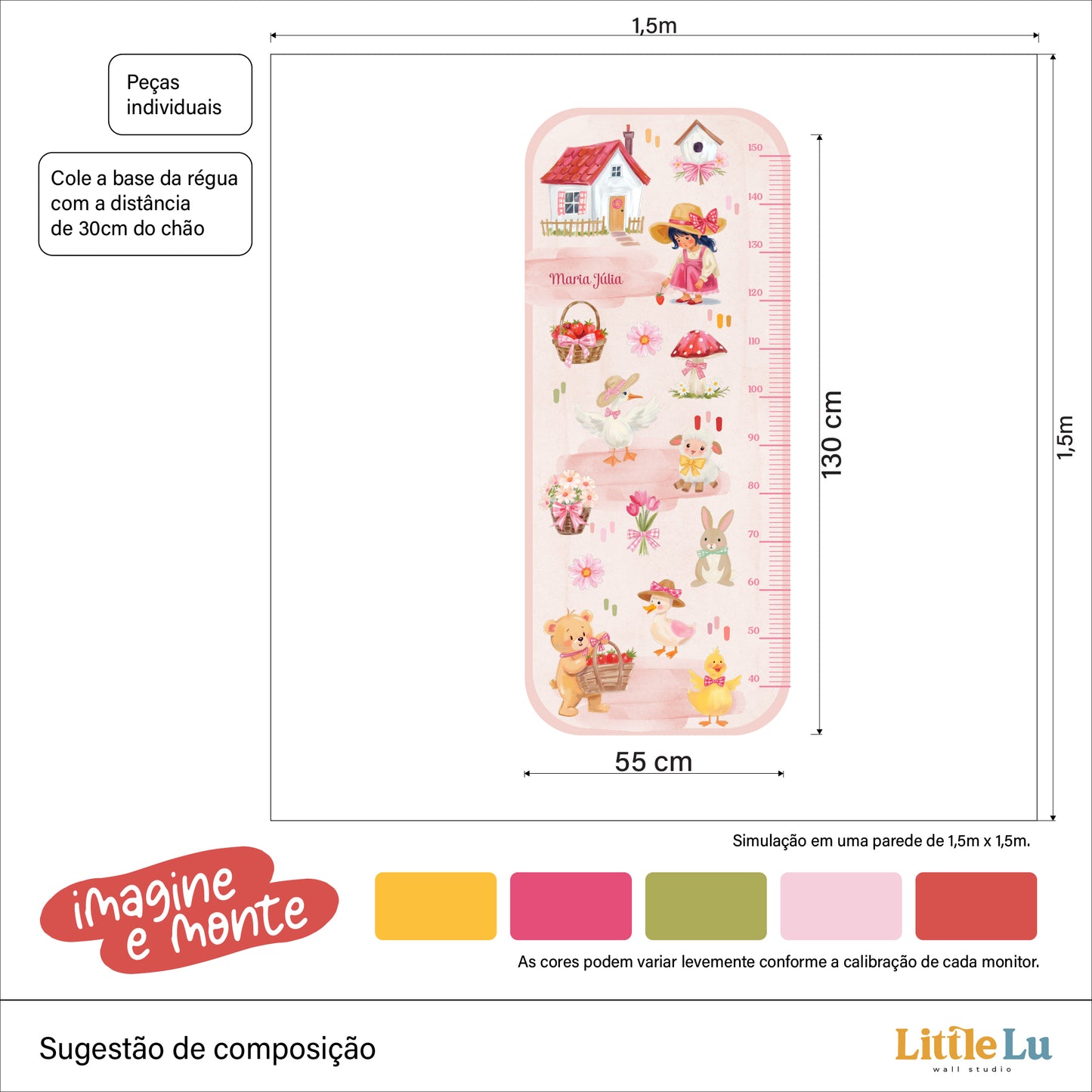 Régua de Crescimento - Cottage Core
