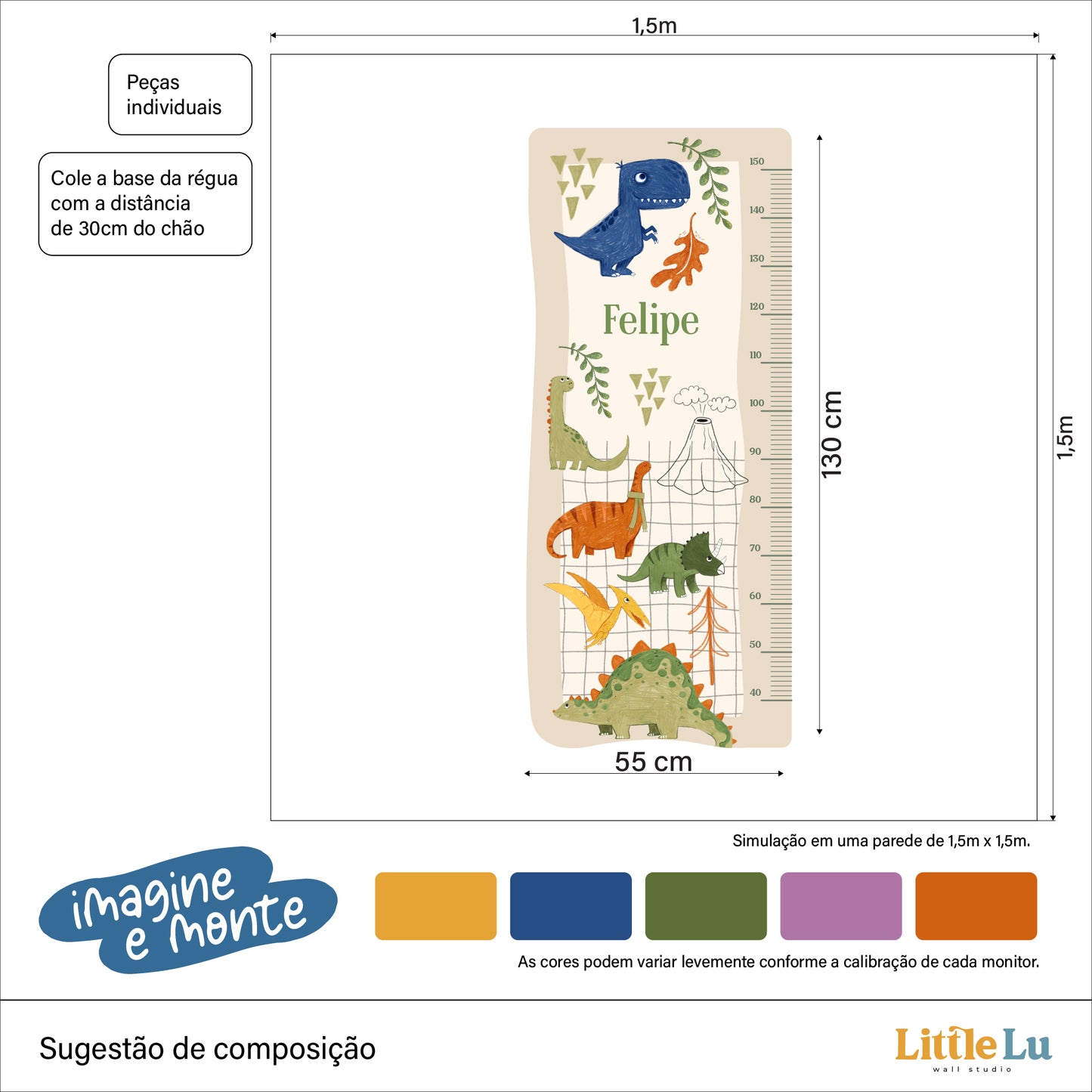 Régua de Crescimento - Dino Adventure