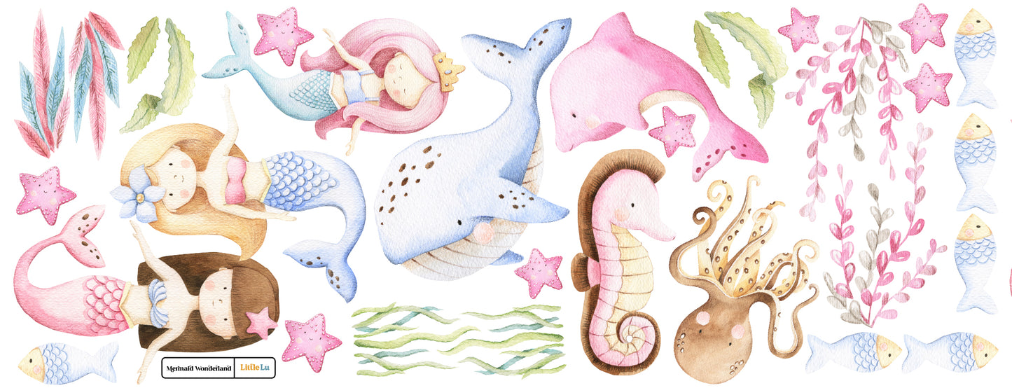 Adesivo de Parede - Mermaid Wonderland