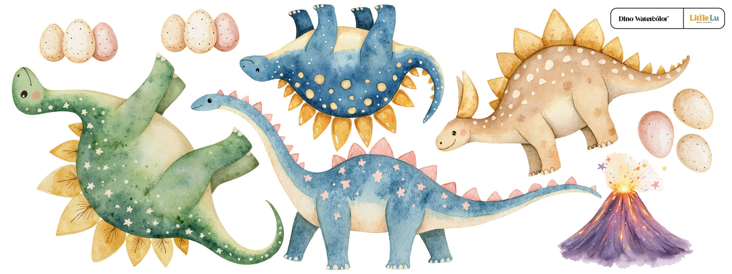 Adesivo de Parede - Dino Watercolors