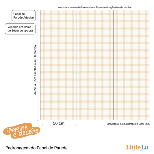Papel de Parede Adesivo - Checkered Nude