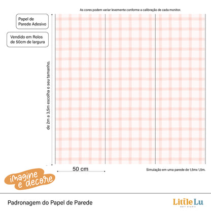 Papel de Parede Adesivo - Checkered Rose