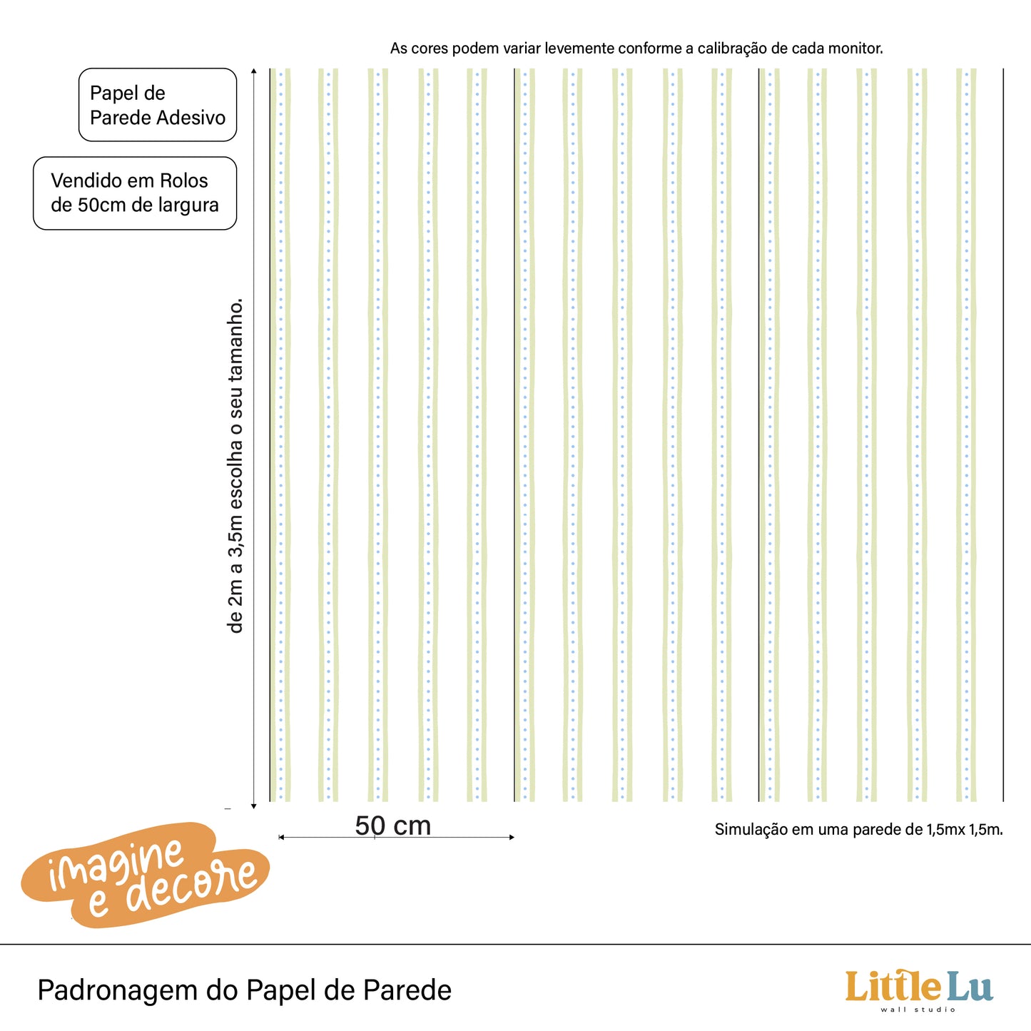 Papel de Parede Adesivo - Lime Lines