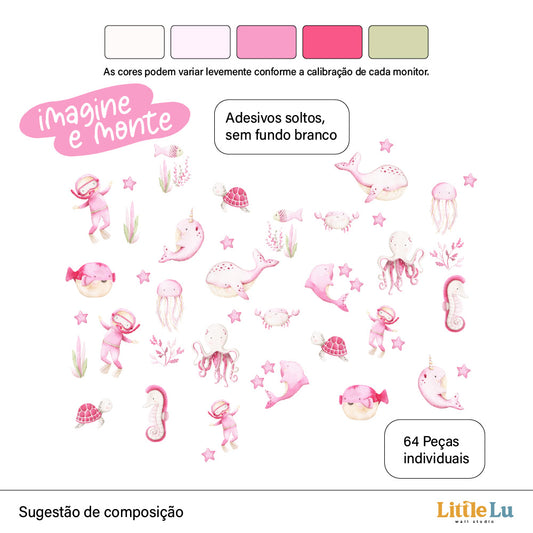 Kit Decorativo - Pink Ocean Dreams