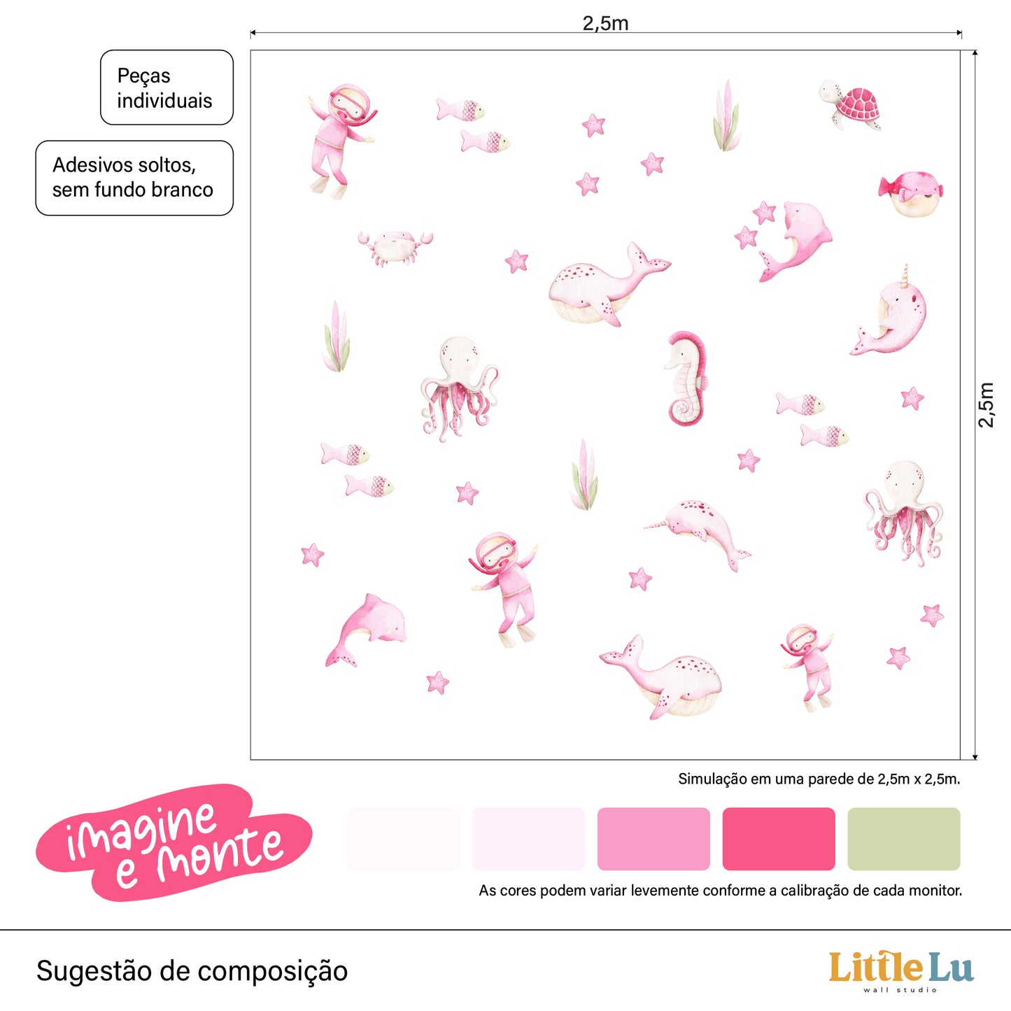 Adesivo de Parede - Pink Ocean Dreams