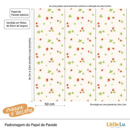 Papel de Parede Adesivo - Strawberry Farm