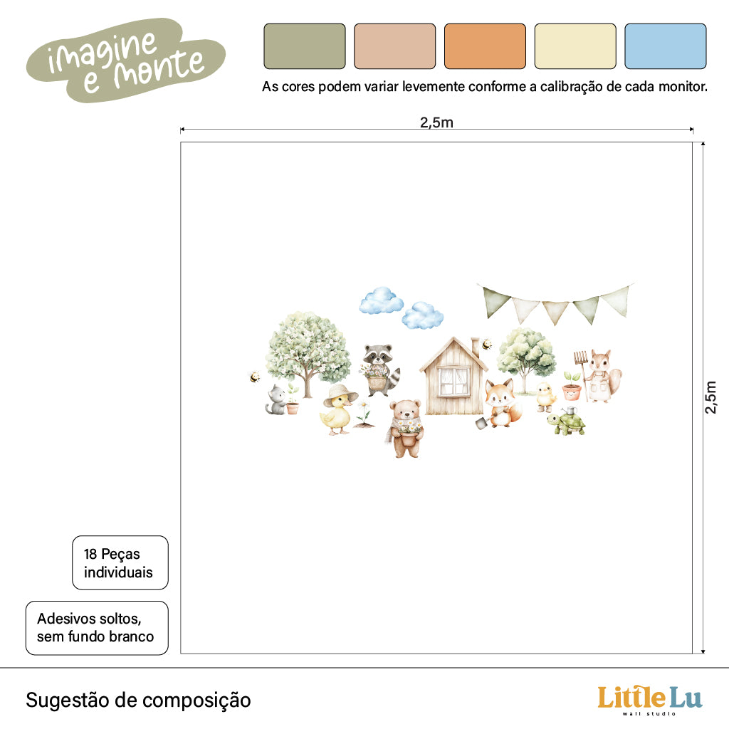 Adesivo de Parede - Garden Friends