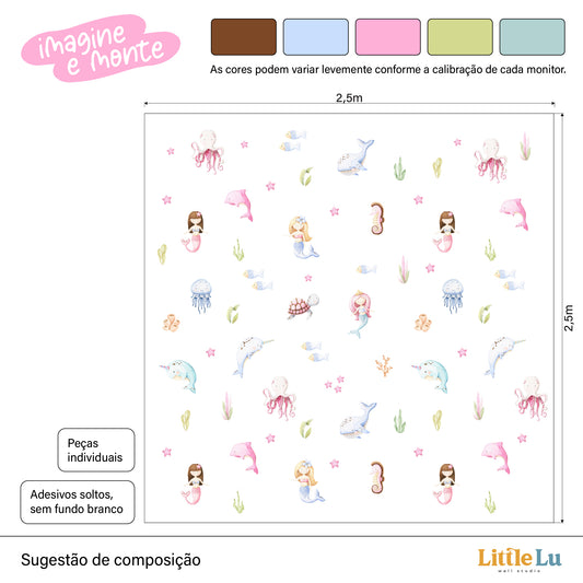 Adesivo de Parede - Mermaid Wonderland Full