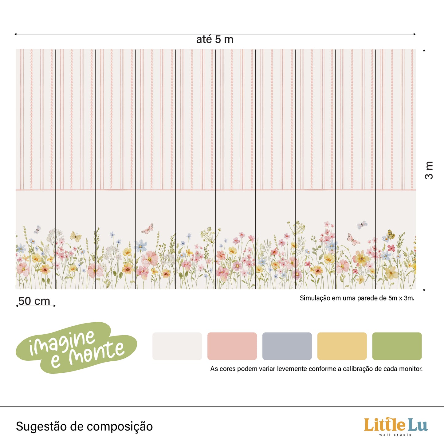 Painel de Decorativo Infantil - Garden Butterfly