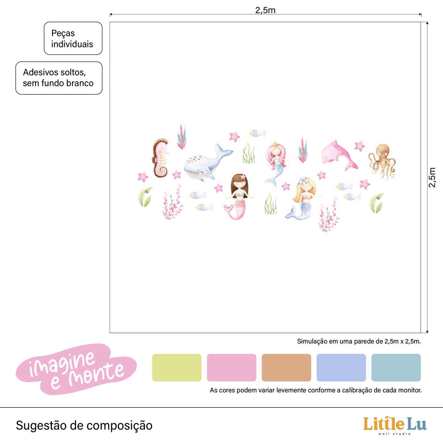 Adesivo de Parede - Mermaid Wonderland