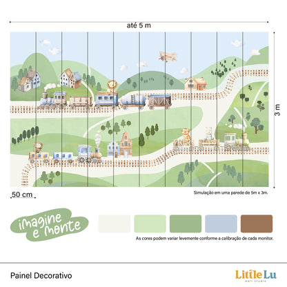 Painel de Decorativo - Train Tracks