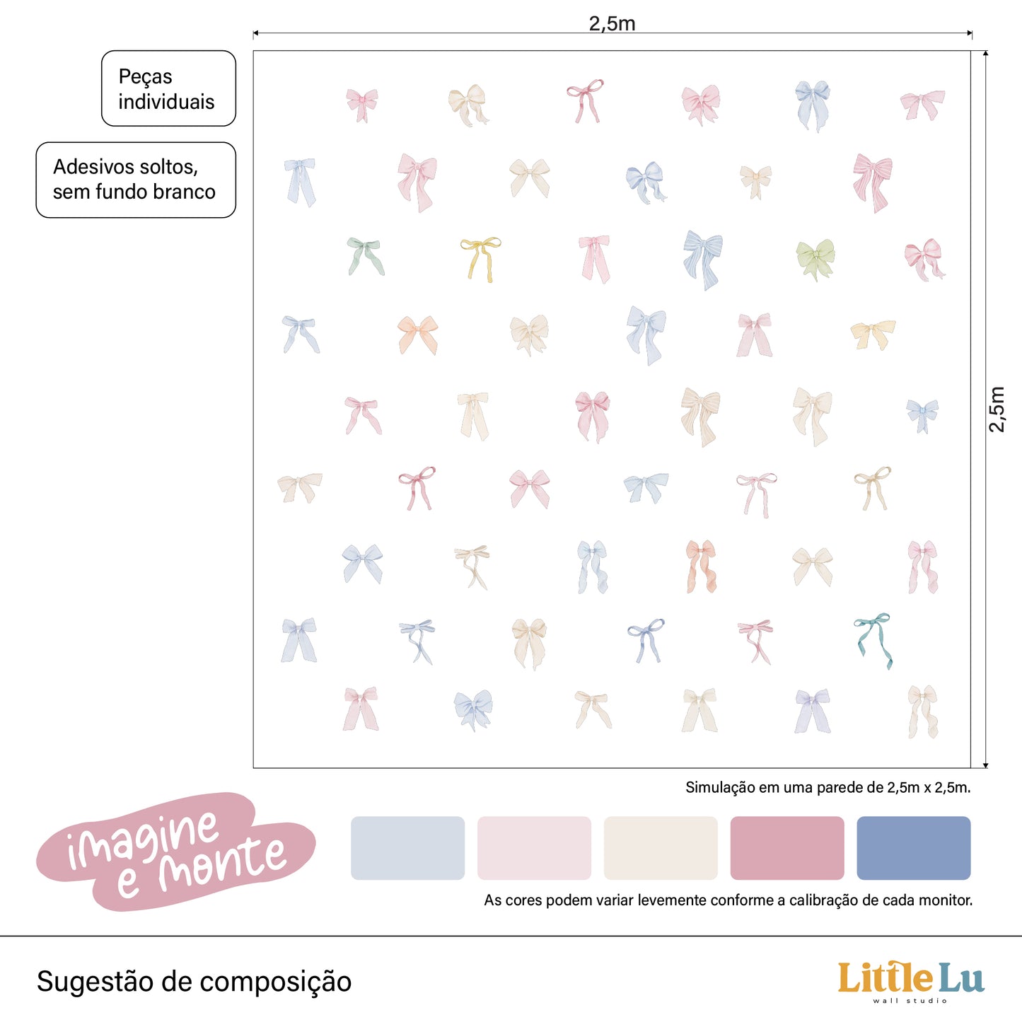 Adesivo de Parede Infantil - Candy Bows