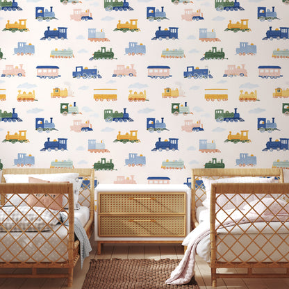 Papel de Parede Infantil - Flying Train