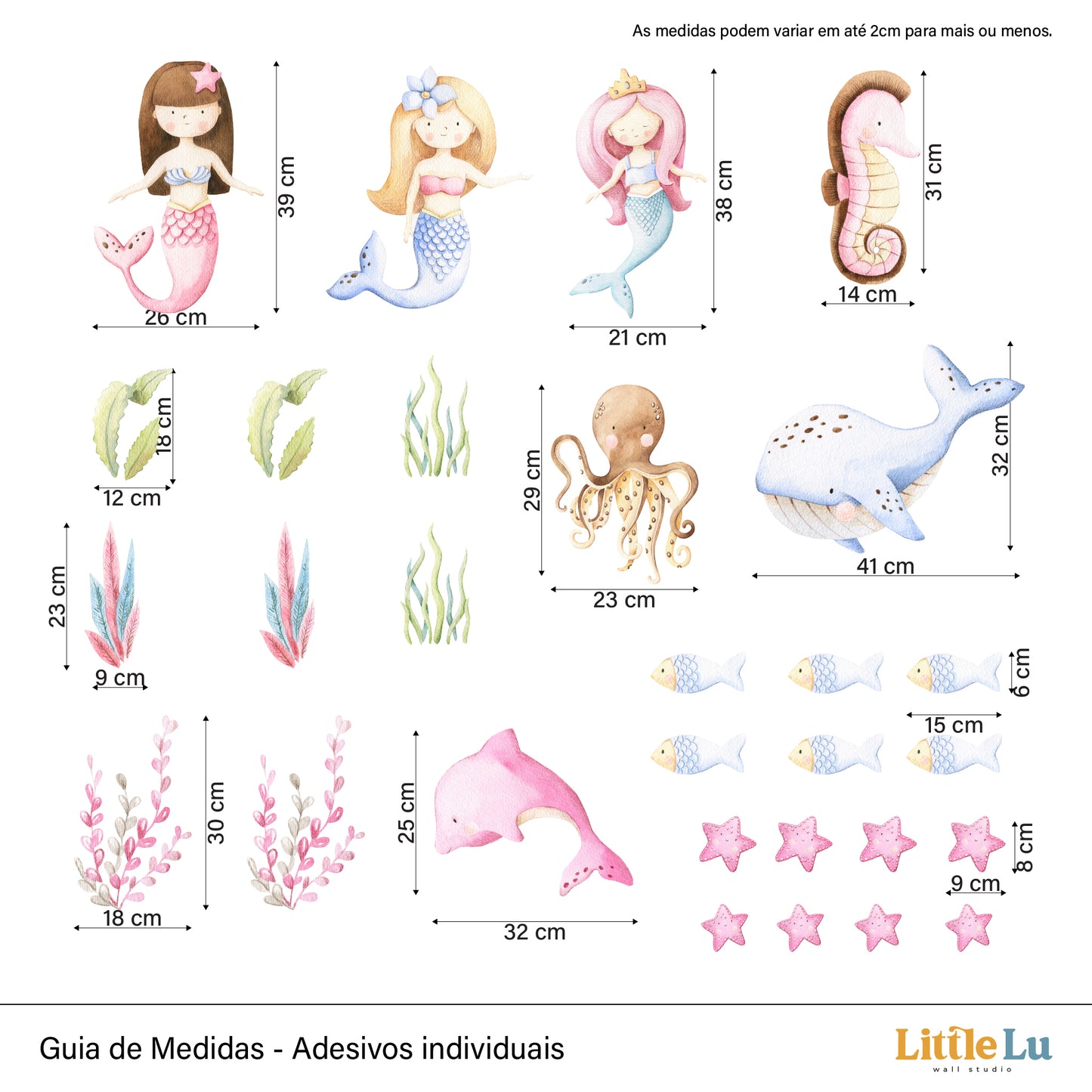 Adesivo de Parede - Mermaid Wonderland