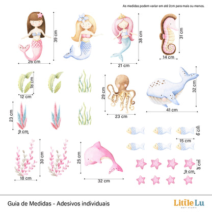 Adesivo de Parede - Mermaid Wonderland