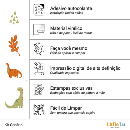 Kit Elementos - Dino Adventure - Little Lu Studio