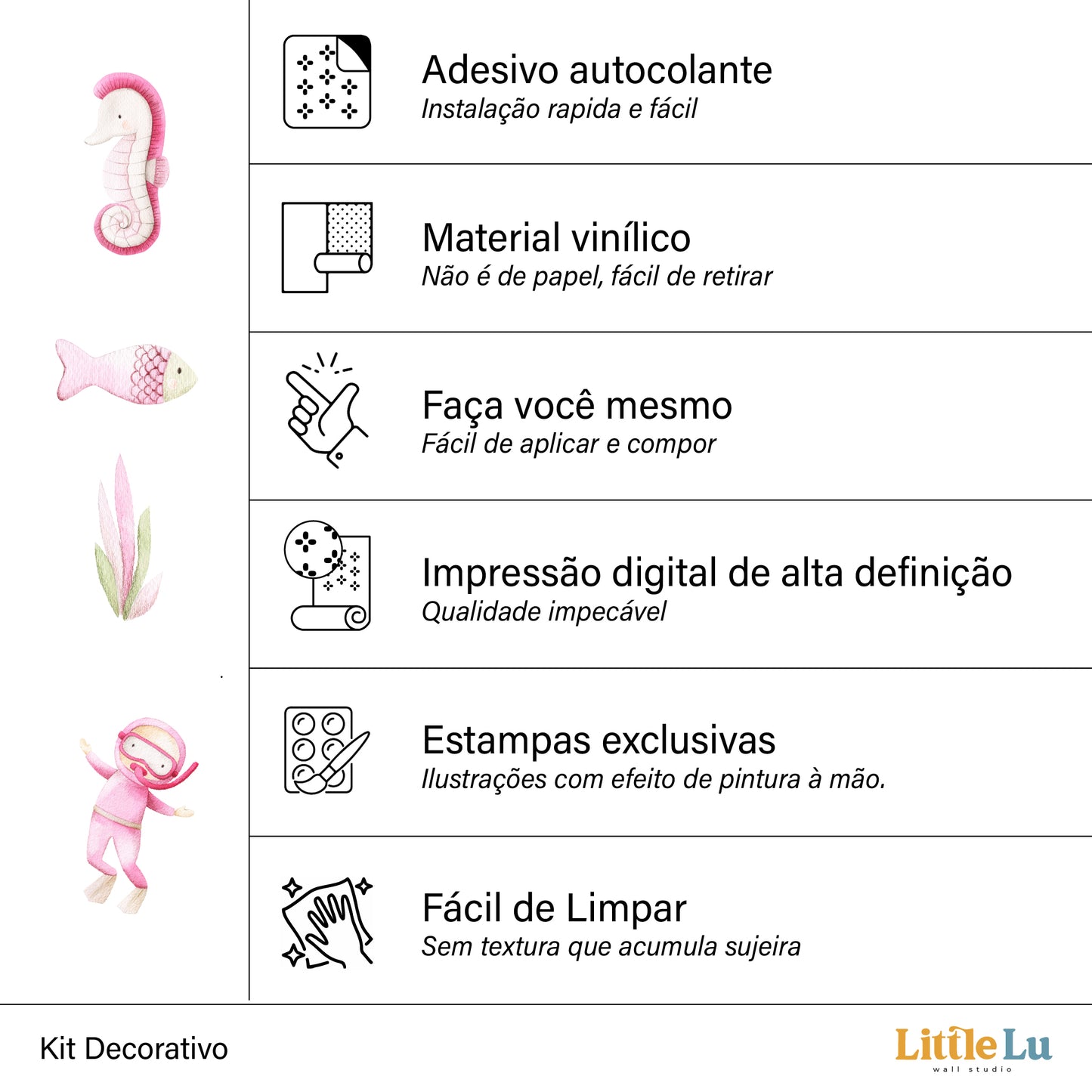Adesivo de Parede - Pink Ocean Dreams