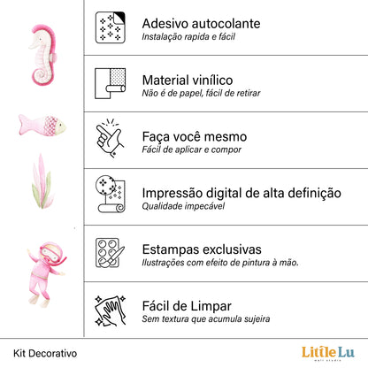 Adesivo de Parede - Pink Ocean Dreams