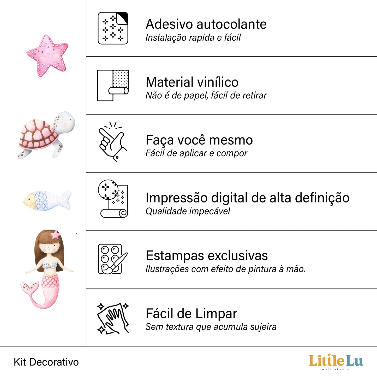 Adesivo de Parede - Mermaid Wonderland Full