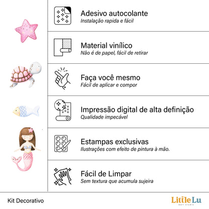 Adesivo de Parede - Mermaid Wonderland Full