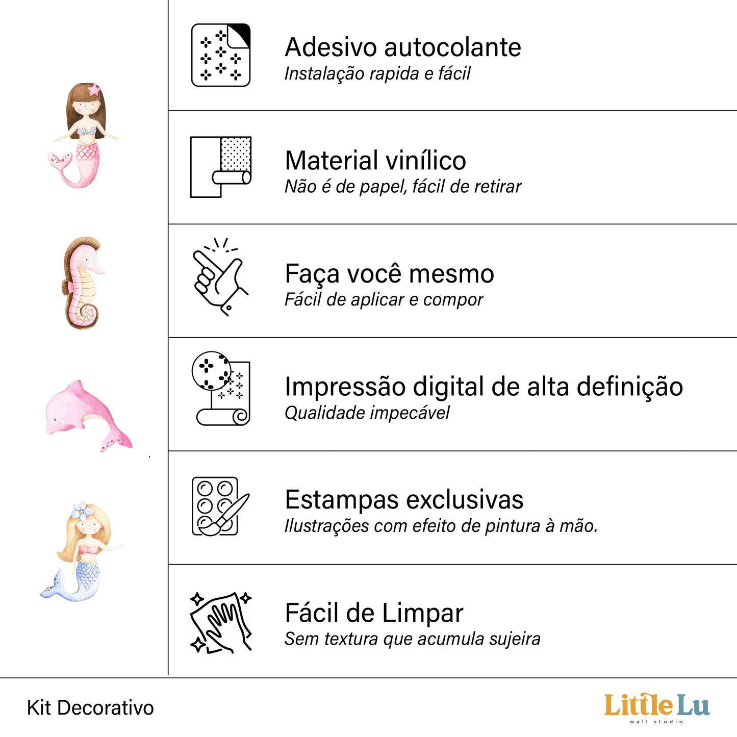 Adesivo de Parede - Mermaid Wonderland
