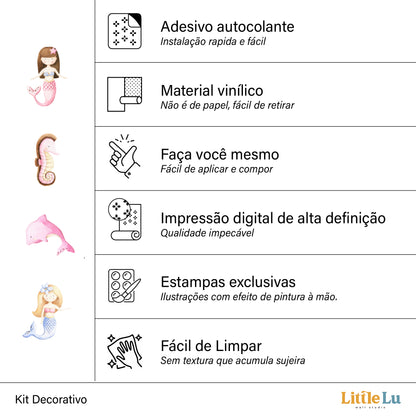 Adesivo de Parede - Mermaid Wonderland