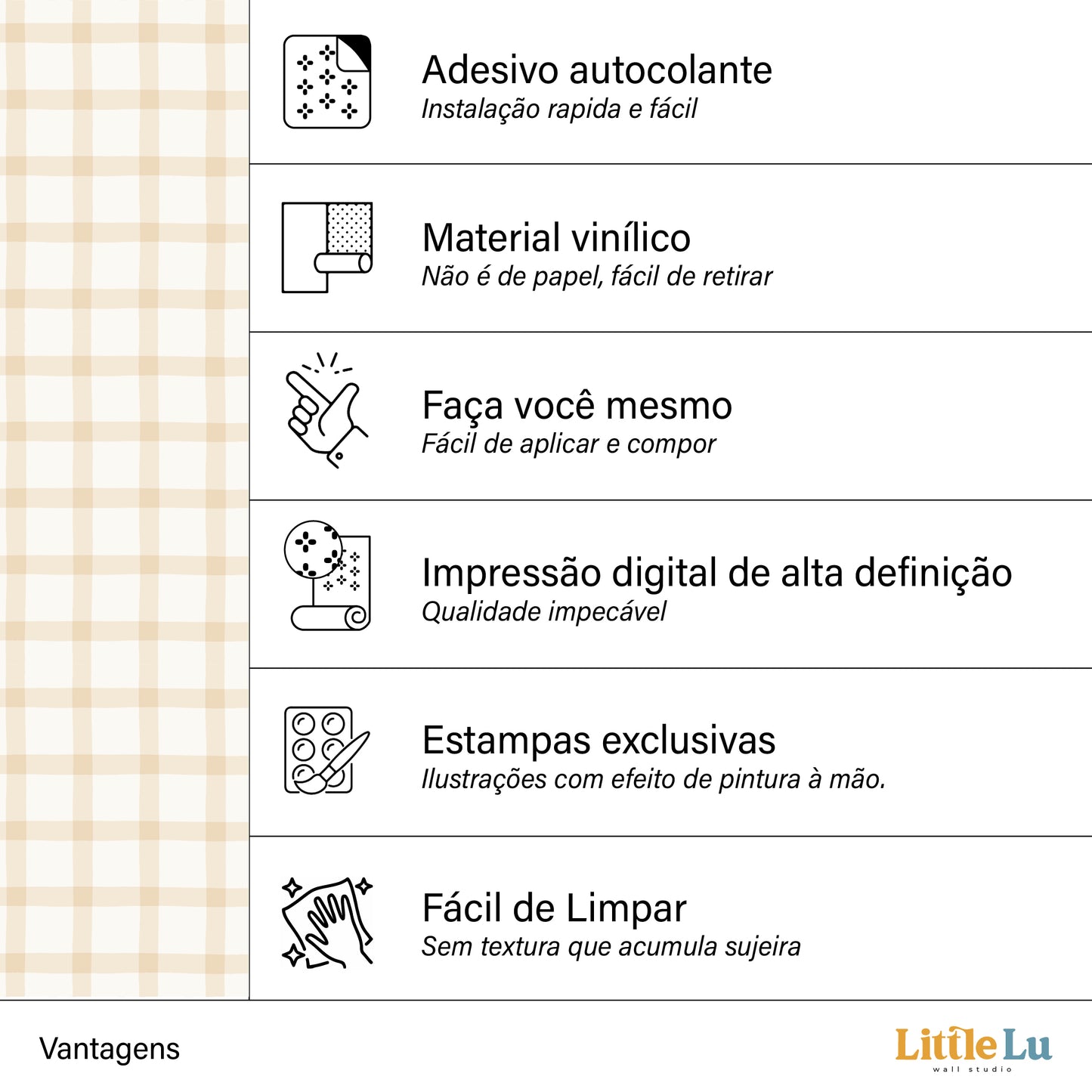 Papel de Parede Adesivo - Checkered Nude