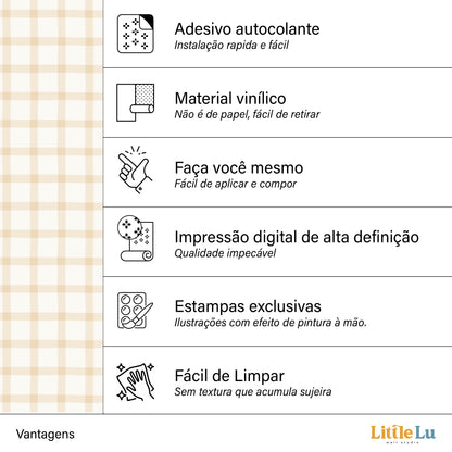 Papel de Parede Adesivo - Checkered Nude