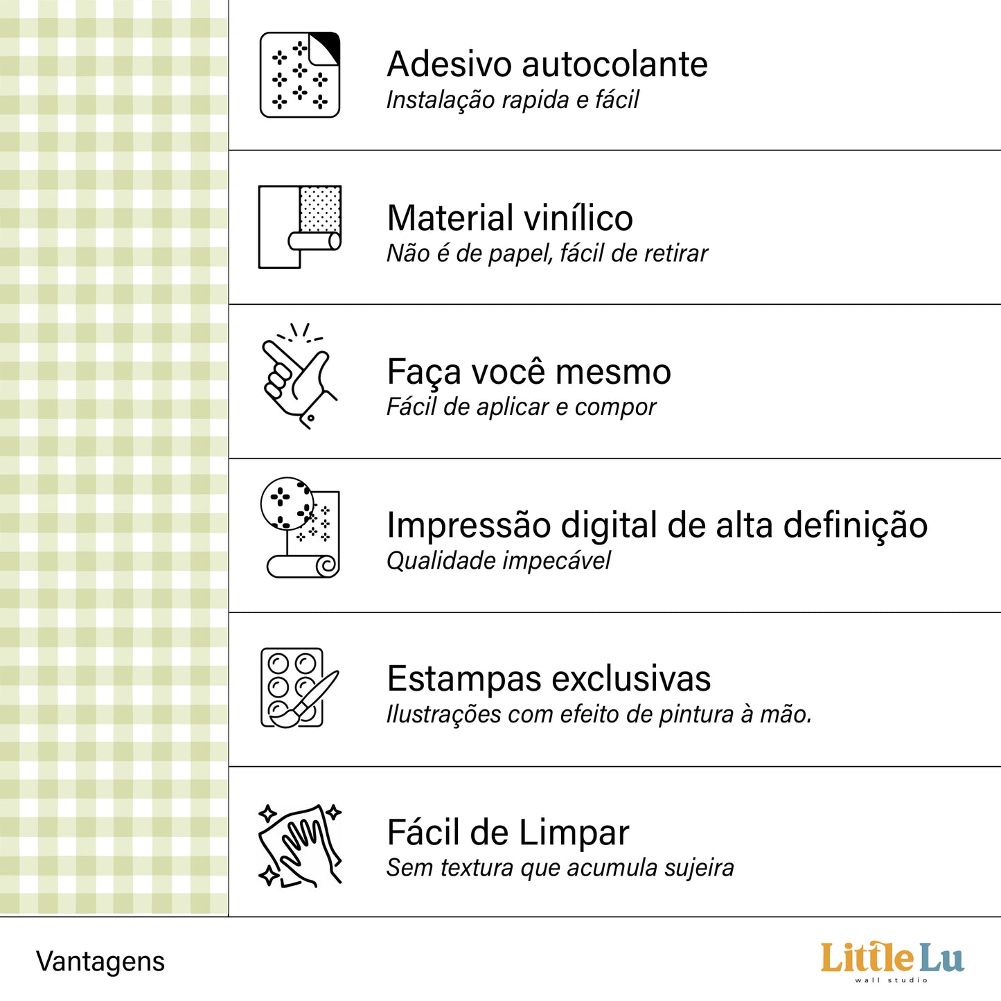 Papel de Parede Adesivo - Checkered Green