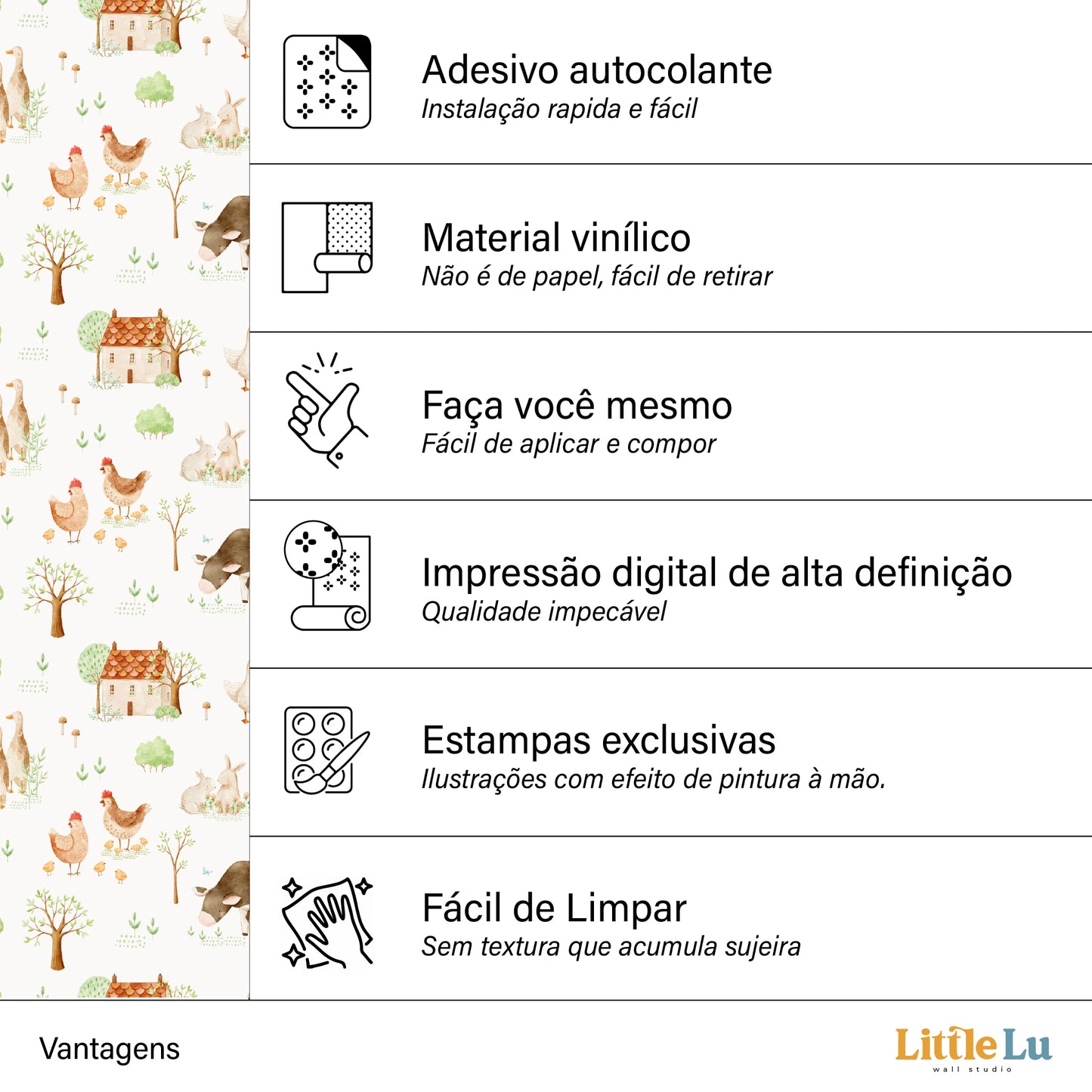 Papel de Parede Adesivo - Little Farm