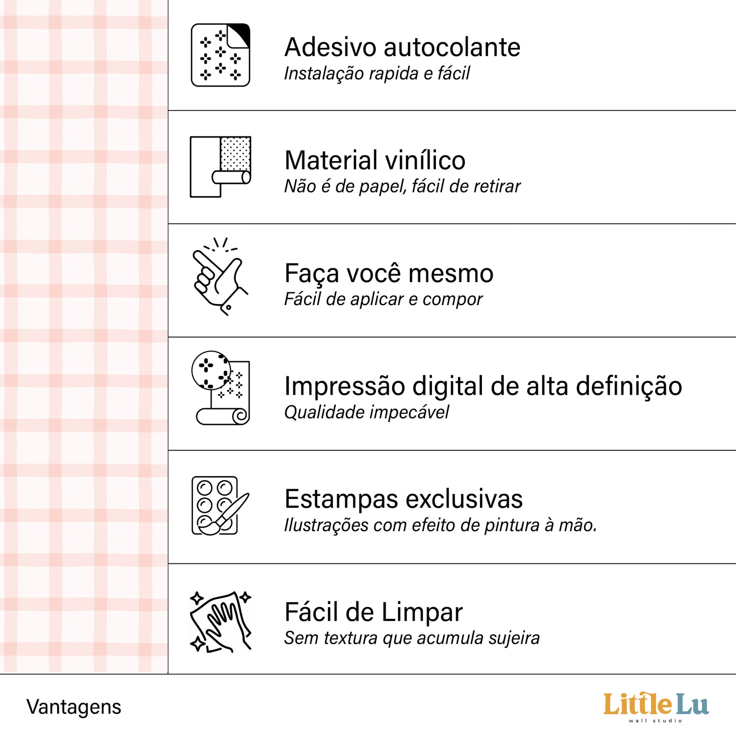 Papel de Parede Adesivo - Checkered Rose