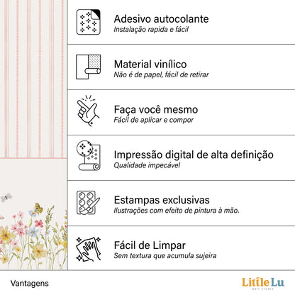 Painel de Decorativo Infantil - Garden Butterfly