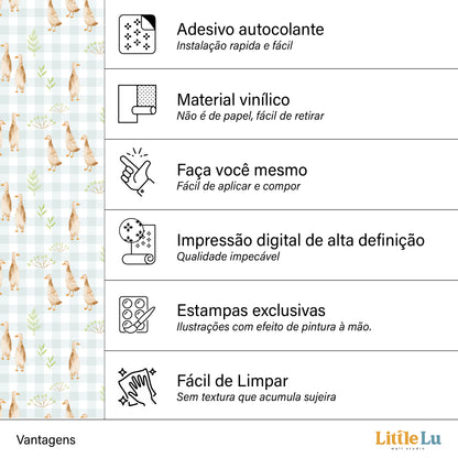 Papel de Parede Adesivo - Baby Duck