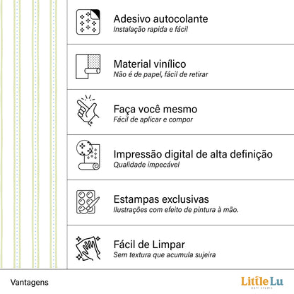 Papel de Parede Adesivo - Lime Lines
