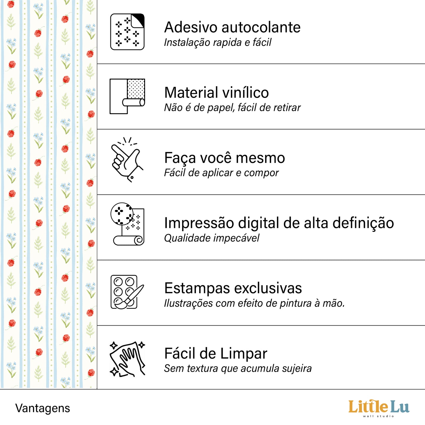 Papel de Parede Adesivo - Berry Blue