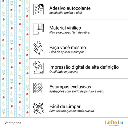 Papel de Parede Adesivo - Berry Blue