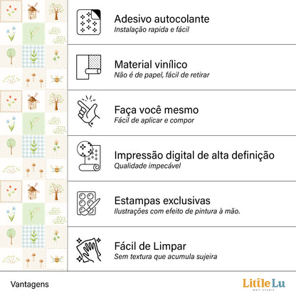 Papel de Parede Adesivo - Litte House Checkered