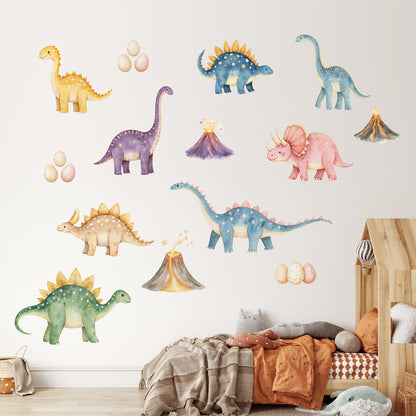 Adesivo de Parede - Dino Watercolors