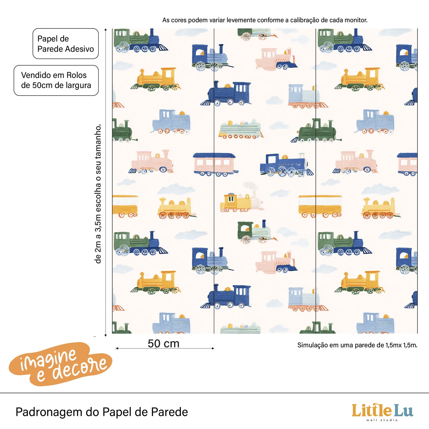 Papel de Parede Infantil - Flying Train