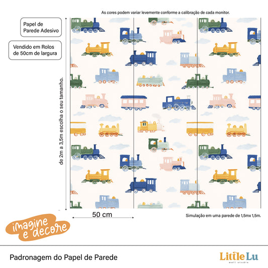 Papel de Parede Adesivo - Flying Train